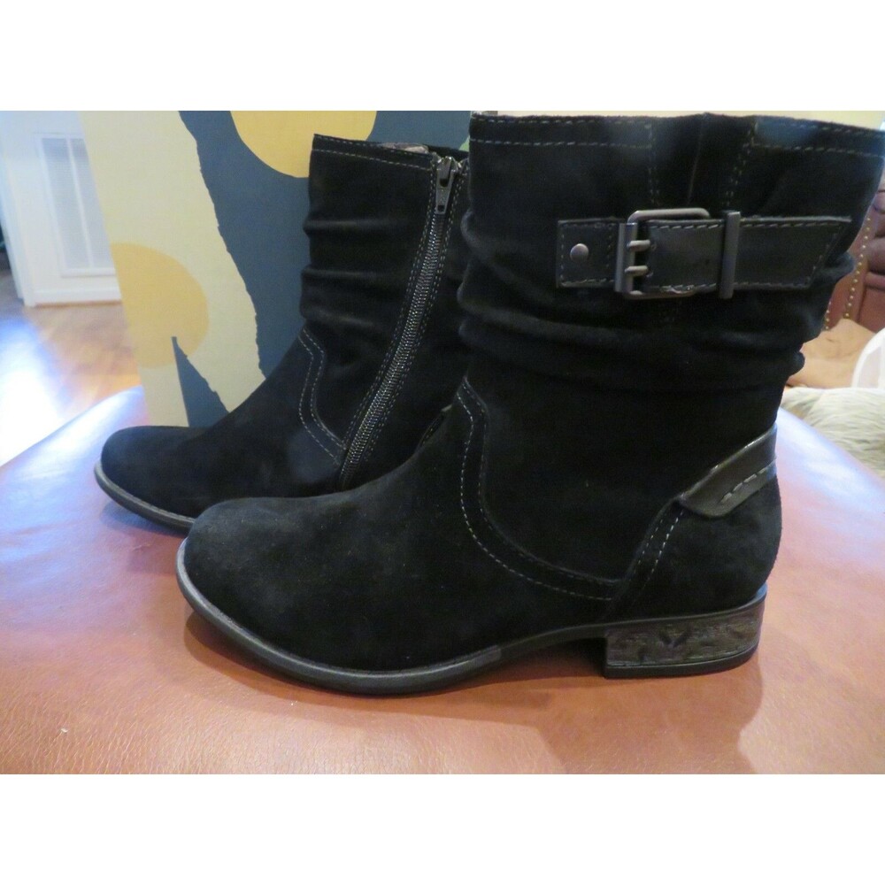 New Womens Black Suede Earth Avani Butternut Boots, Size 6.5